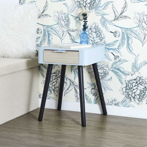 Table De Chevet 1 Tiroir "bois" 48cm Gris