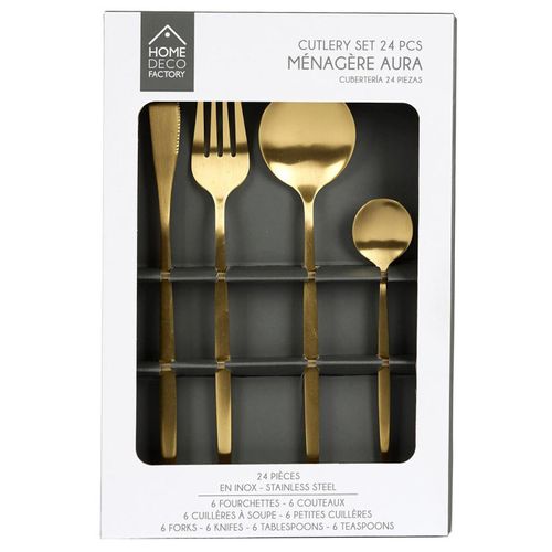 Ménagère 24 Pièces "aura" 20cm Doré