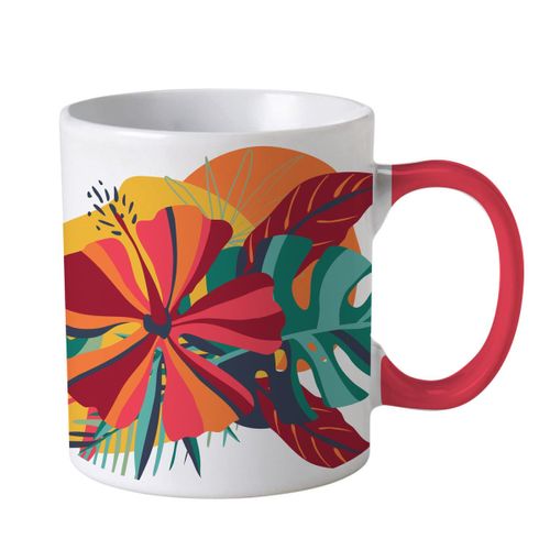 Lot De 6 Mugs En Céramique "paradis Exotique" 30cl Multicolore