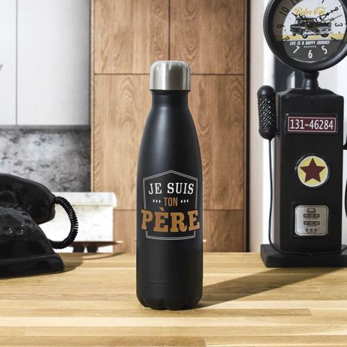 Bouteille Isotherme En Inox "je Suis Ton Père" 50cl Noir