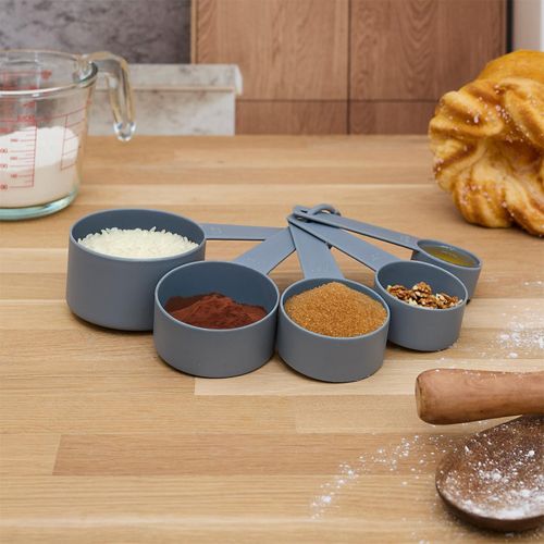 Lot De 5 Cuillères Doseuses "cup" 15cm Gris