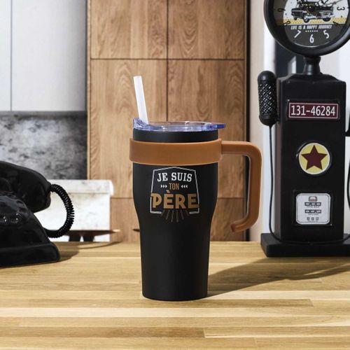 Mug De Transport En Inox "je Suis Ton Père" 60cl Noir
