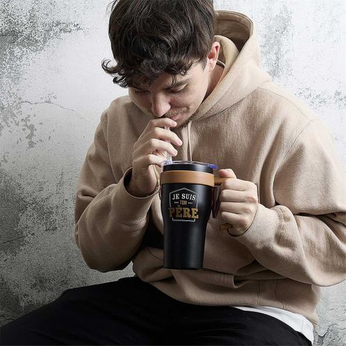 Mug De Transport En Inox "je Suis Ton Père" 60cl Noir