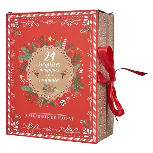 Calendrier De L'avent Bougies et Surprises "noël" 31cm Rouge