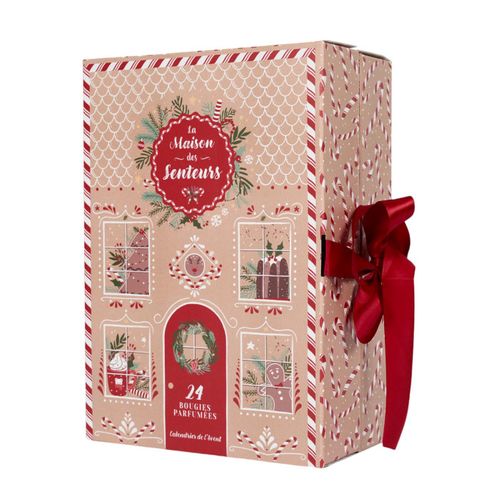 Calendrier De L'avent 24 Bougies Parfumées "ginger" 30cm Marron