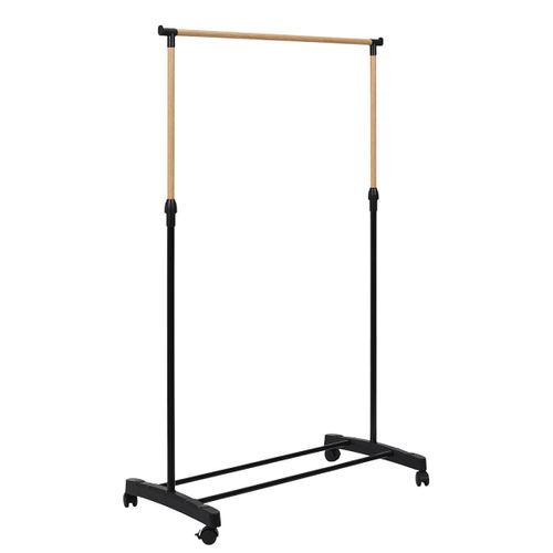 Portant à Vêtements Ajustable "effet Bois" 160cm Noir