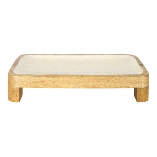 Plat De Présentation En Bois "nerina" 30cm Beige