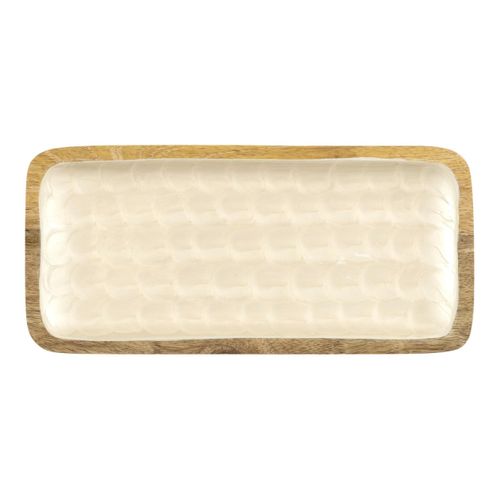 Plat De Présentation En Bois "nerina" 30cm Beige