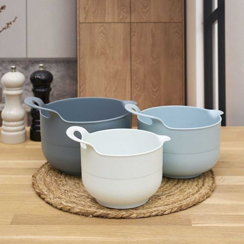 Lot De 3 Bols Pâtissiers "mélangeur" 18cm Bleu