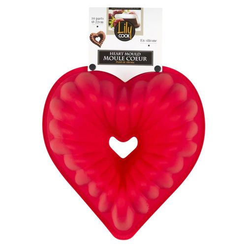 Moule à Gâteau En Silicone "cœur" 22cm Rouge