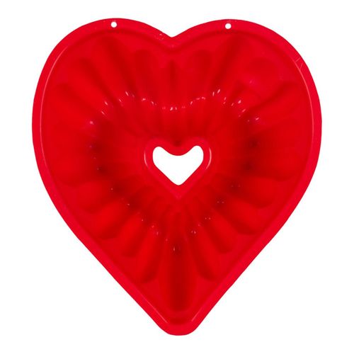 Moule à Gâteau En Silicone "cœur" 22cm Rouge