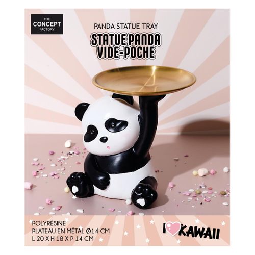 Vide-poche Statue Panda "kawaii" 20cm Noir et Blanc