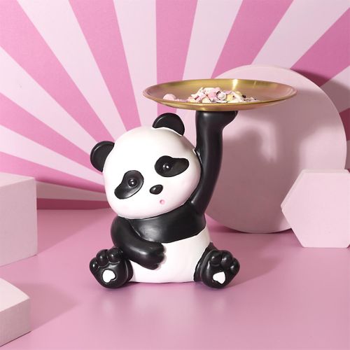 Vide-poche Statue Panda "kawaii" 20cm Noir et Blanc
