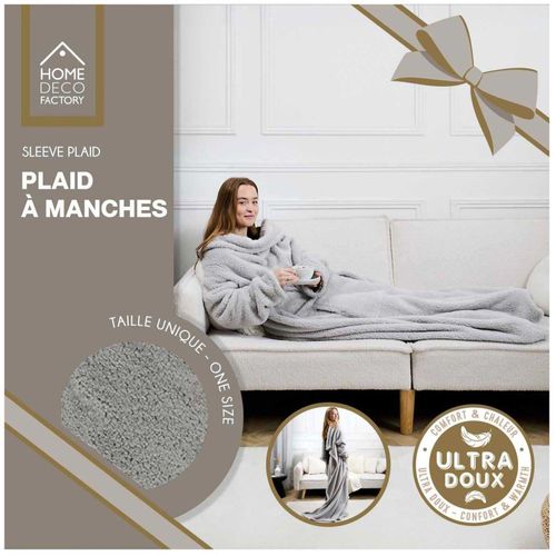 Plaid à Manches En Polyester Ultra Doux