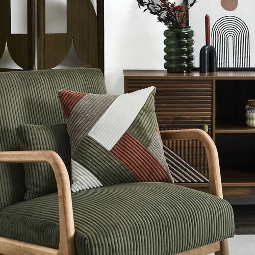 Coussin Déco Côtelé "patchwork" 40x40cm Multicolore