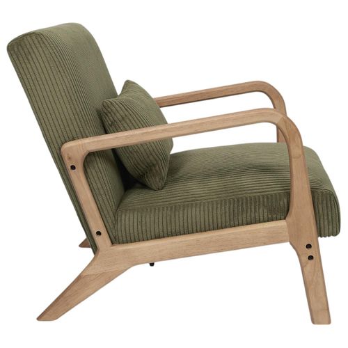 Fauteuil Côtelé Design "scott" 75cm Vert