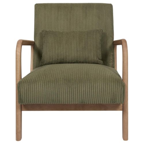 Fauteuil Côtelé Design "scott" 75cm Vert