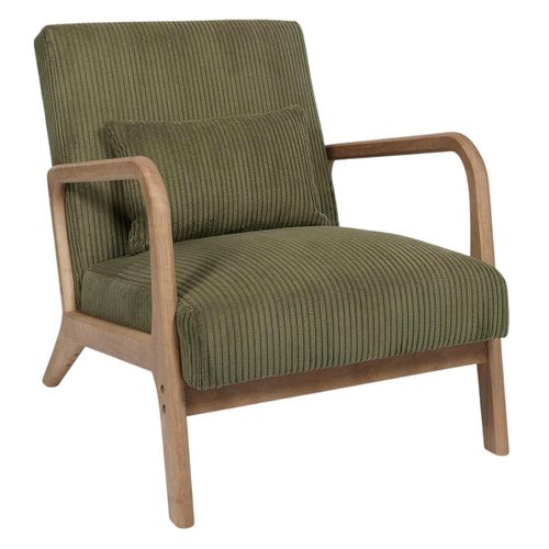 Fauteuil Côtelé Design "scott" 75cm Vert