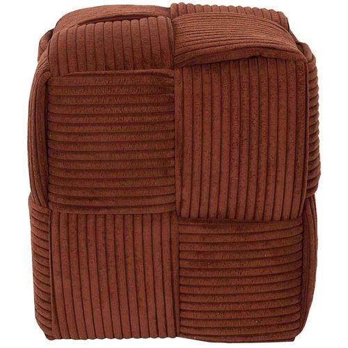 Pouf En Tissu Côtelé Tressé Scott Terracotta