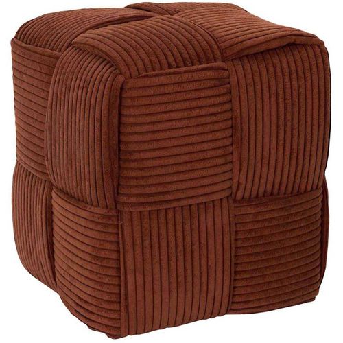 Pouf En Tissu Côtelé Tressé Scott Terracotta