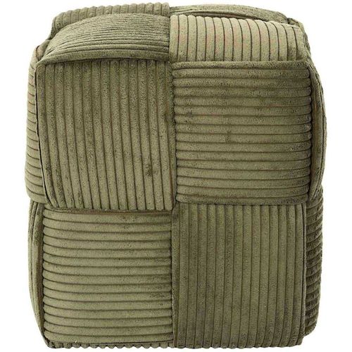 Pouf En Tissu Côtelé Tressé Scott Vert