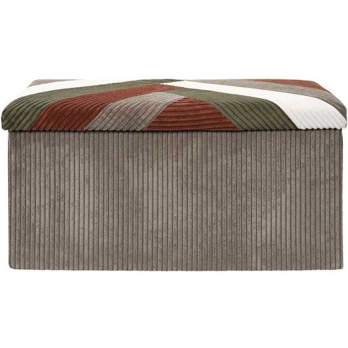 Banc Coffre Pliable Patchwork Côtelé Scott