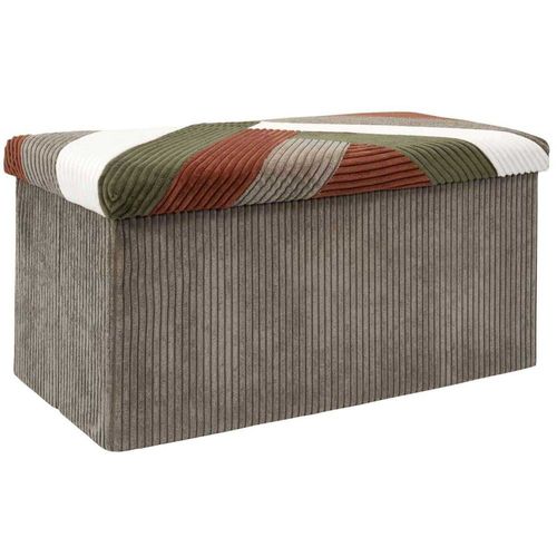 Banc Coffre Pliable Patchwork Côtelé Scott