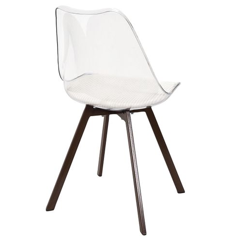 Lot De 4 Chaises Coussin Côtelé "scott" 82cm Transparent et Beige