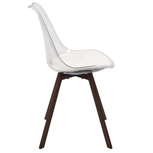 Lot De 4 Chaises Coussin Côtelé "scott" 82cm Transparent et Beige