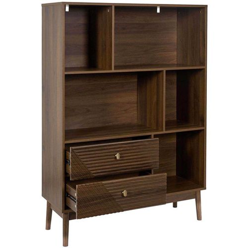 Bibliothèque En Bois 5 Niches Et 2 Tiroirstiffany