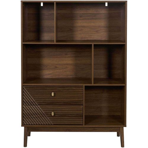 Bibliothèque En Bois 5 Niches Et 2 Tiroirstiffany