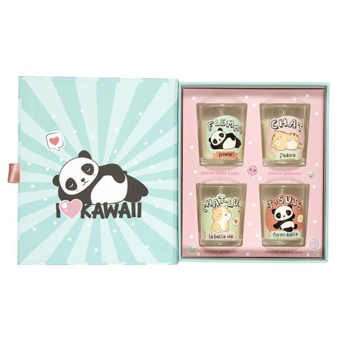 Coffret 4 Bougies Parfumées "kawaii" 19cm Guimauve