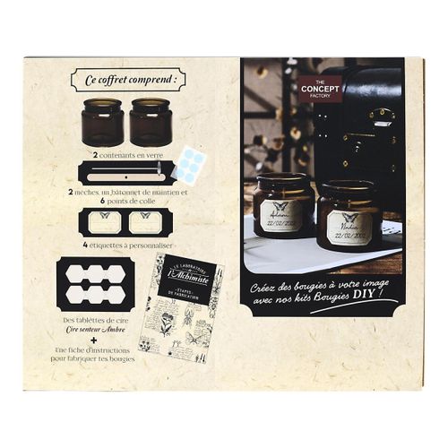 Coffret Bougie Apothicaire à Confectionner "diy" 20cm Ambre