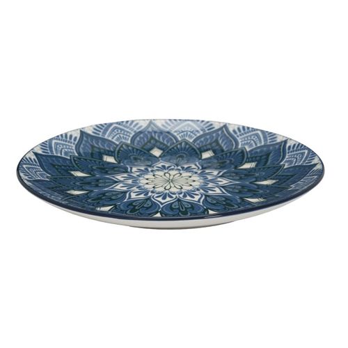 Service De Table 12 Pièces "mandala" 27cm Bleu