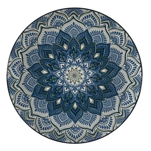 Service De Table 12 Pièces "mandala" 27cm Bleu