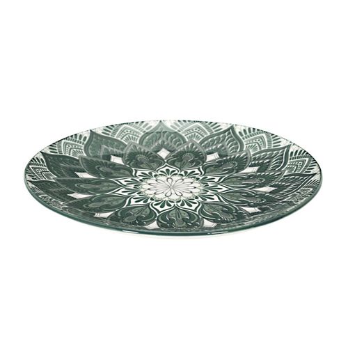 Service De Table 12 Pièces "mandala" 27cm Vert