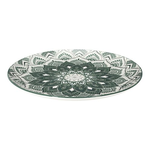 Service De Table 12 Pièces "mandala" 27cm Vert