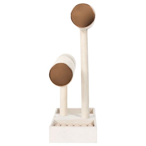 Porte Bijoux Double "bouclette" 27cm Blanc