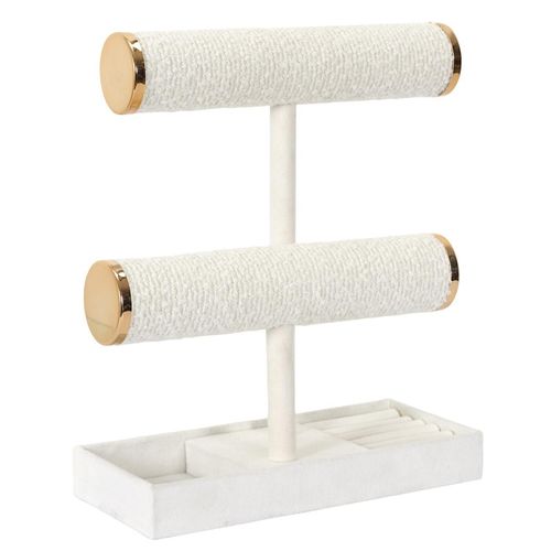 Porte Bijoux Double "bouclette" 27cm Blanc