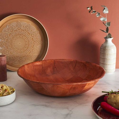 Saladier Creux En Bois "couscous" 35cm Marron