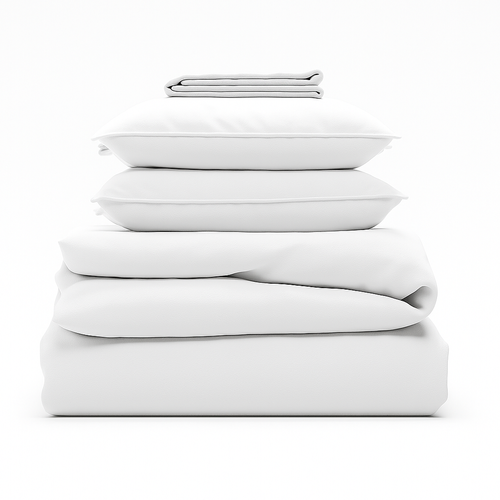 Parure 240/260 Blanc - Drap 180/200 + 2 Taies Oreiller 60/60 Cm