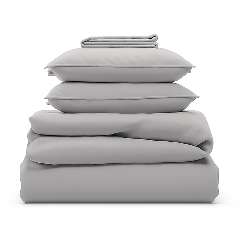 Parure 140/200 Gris Clair - Drap 90/200 + Taie Oreiller 50/70 Cm