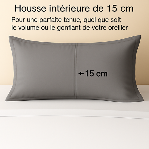 Parure 200/200 Gris Clair - Drap 140/200 + 2 Taies Oreiller 60/60 Cm