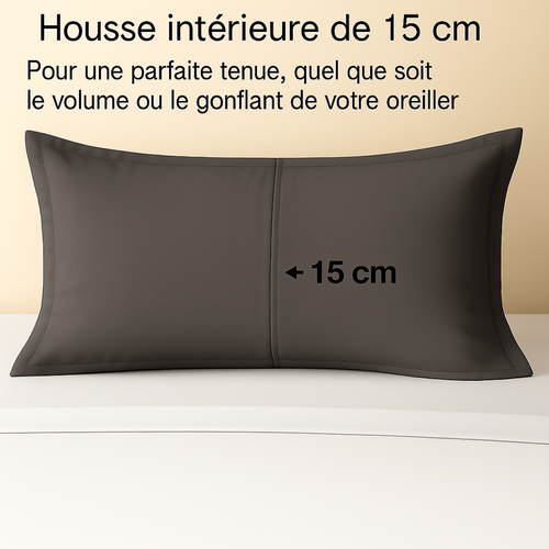 Parure 140/200 Gris Foncé - Drap 90/200 + Taie Oreiller 60/60 Cm