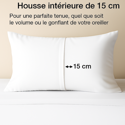 Parure Coton 240/260 Blanc - Drap 180/200 + 2 Taies Oreiller 60/60 Cm