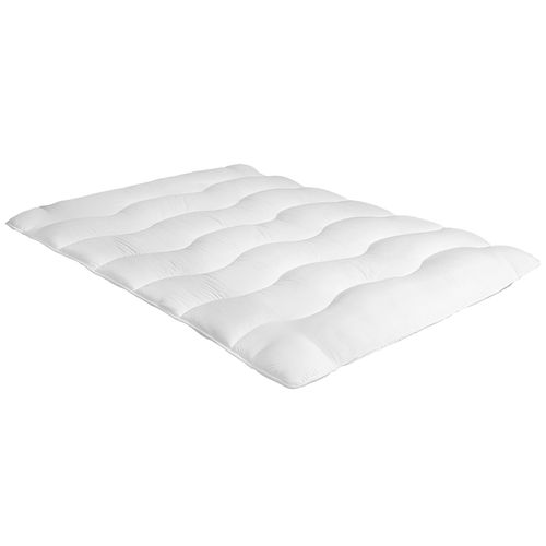 Surmatelas 200x200 Cm - Protège Matelas Microfibre - Aération Optimisée Et Sangles De Maintien