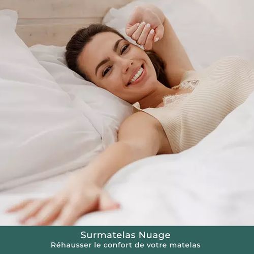 Surmatelas 180x200 Cm - Protège Matelas Microfibre - Aération Optimisée Et Sangles De Maintien