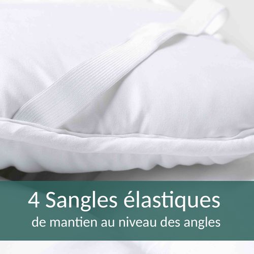 Surmatelas Nuage 140x200 Cm - 100% Microfibre - Aération Optimisée Et Sangles De Maintien