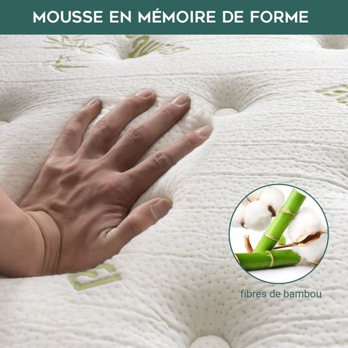 Surmatelas Bamboo Zen 140 X 200 - Mémoire De Forme