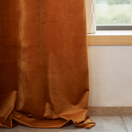 Rideau En Velours Feutré Uni - 135x260 Cm - Tabac